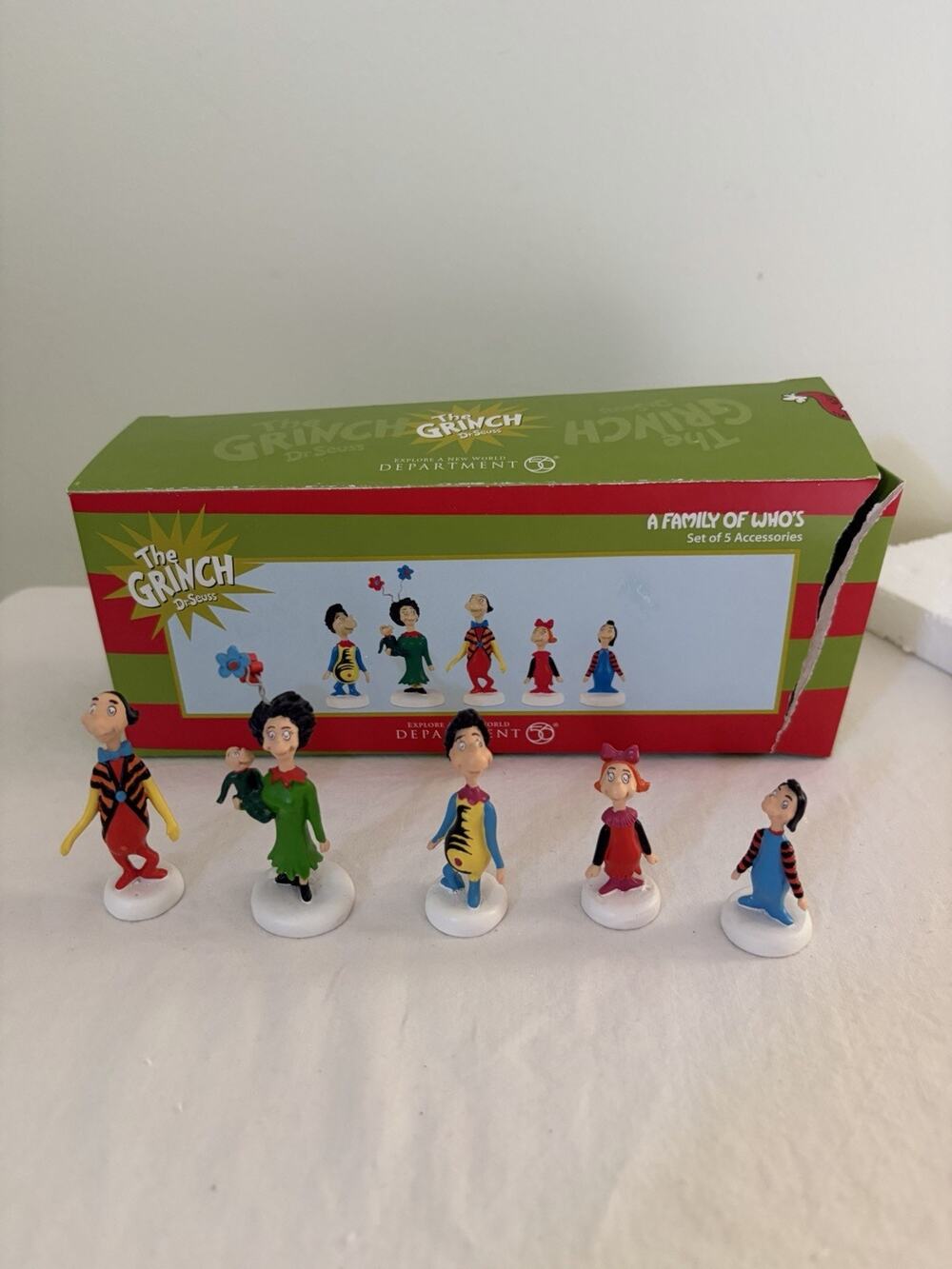 Department 56 The Grinch Family of Who's Figurine Set Dr. Seuss Christmas